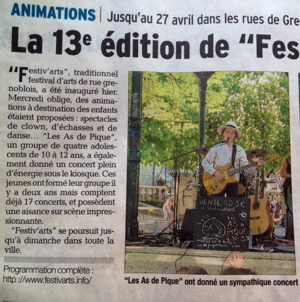 Article du Dauphiné Libéré du 24/04/2014